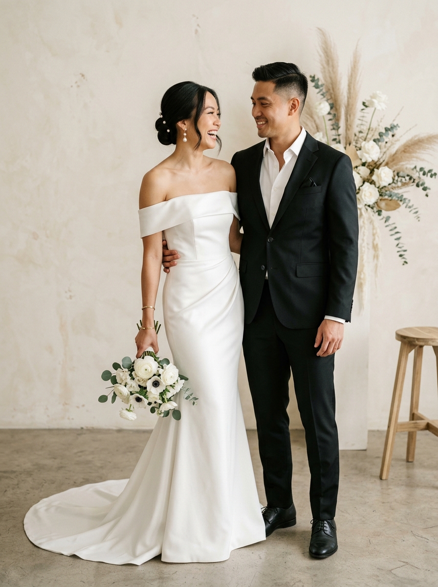 Mẫu thiệp Minimalist Ivory European