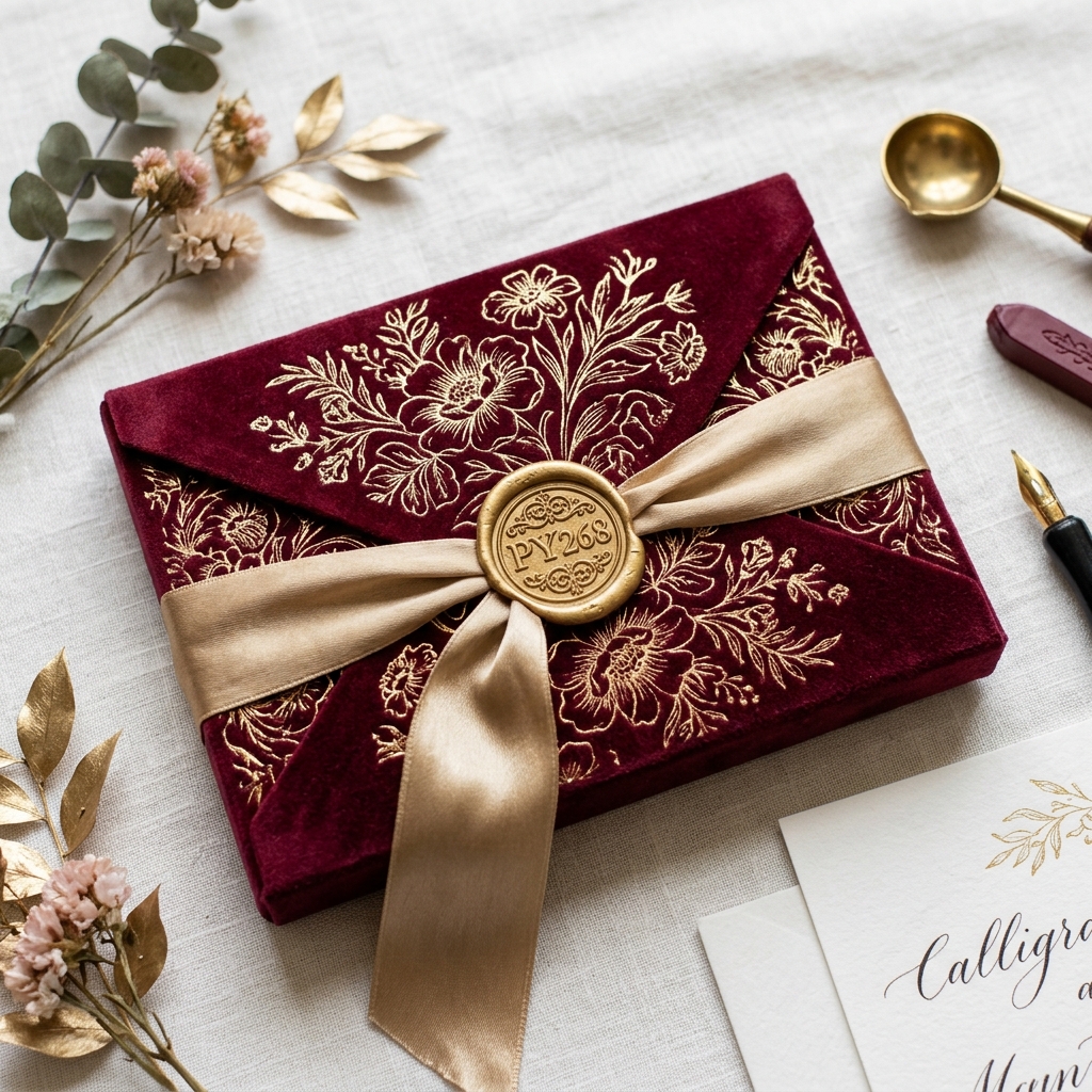 Mẫu thiệp Luxury Rose Gold