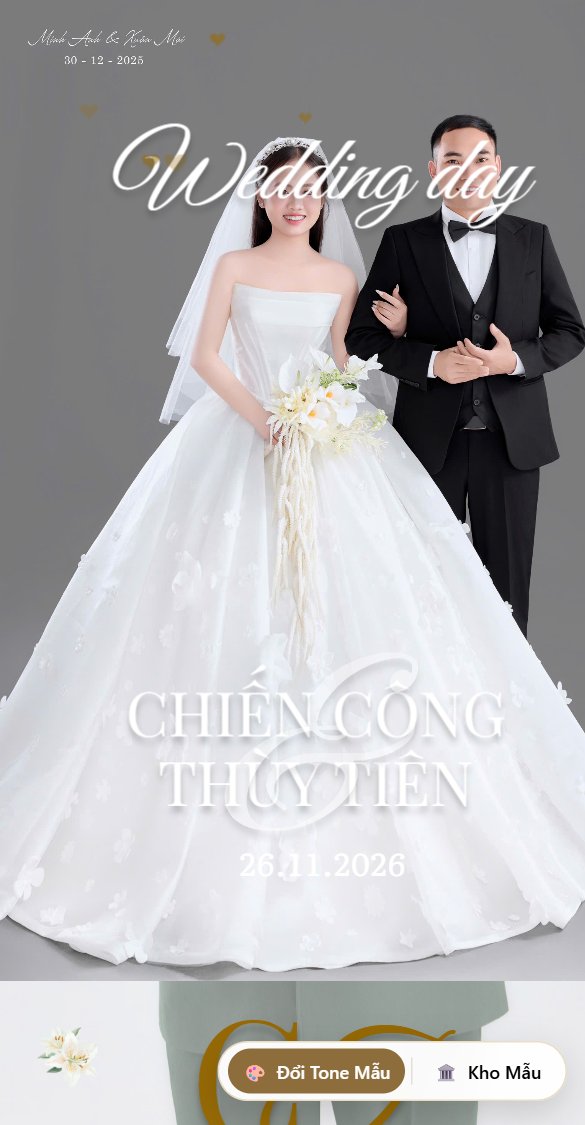 Mẫu thiệp Mẫu 2 White Gold